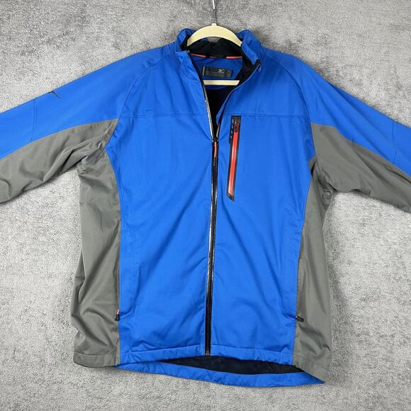 Mizuno Pro Jacket Mens XL Blue Softshell Impermalite Water Resistant 52GE5003 - Picture 1 of 16